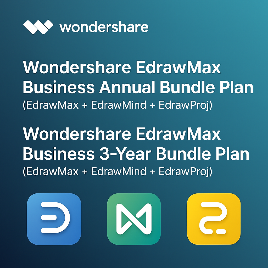Wondershare EdrawMax Business Bundle Plan (EdrawMax+EdrawMind+EdrawProj)