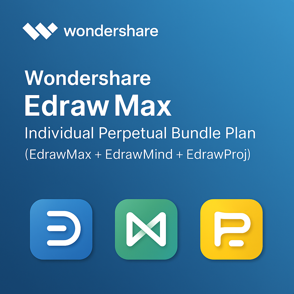 Wondershare EdrawMax Individual Perpetual Bundle Plan (EdrawMax+EdrawMind+EdrawProj)