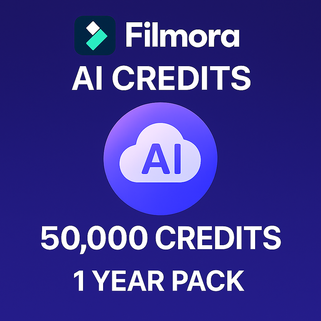 Filmora AI Credits: 50,000  Credits 1 year Pack